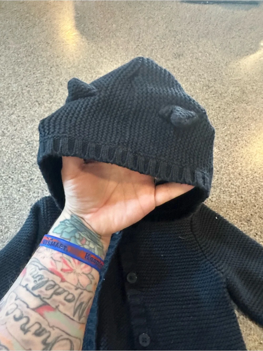 Carter's Black Hooded Knit Cardigan